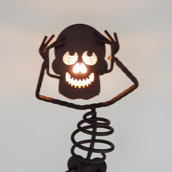 PartyLite Mr. Bones Metal Skeleton Halloween Tealight Candle Holder Retired - Picture 15 of 15
